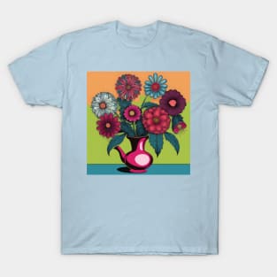 Retro vintage flower pot drawing T-Shirt